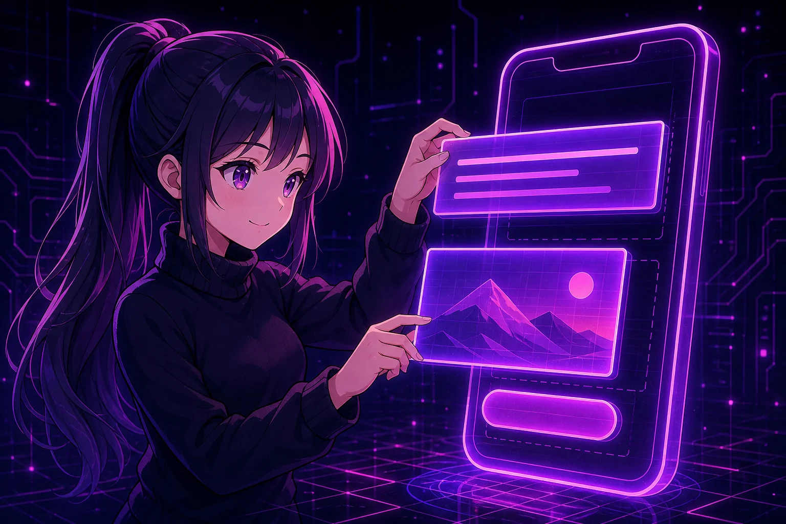 LPが組み上がっていくイラスト